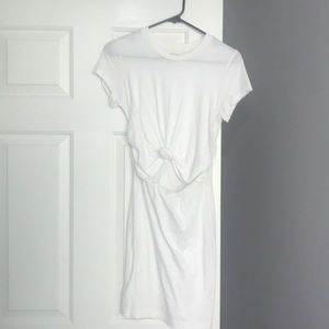 White dress with cut-out midsection